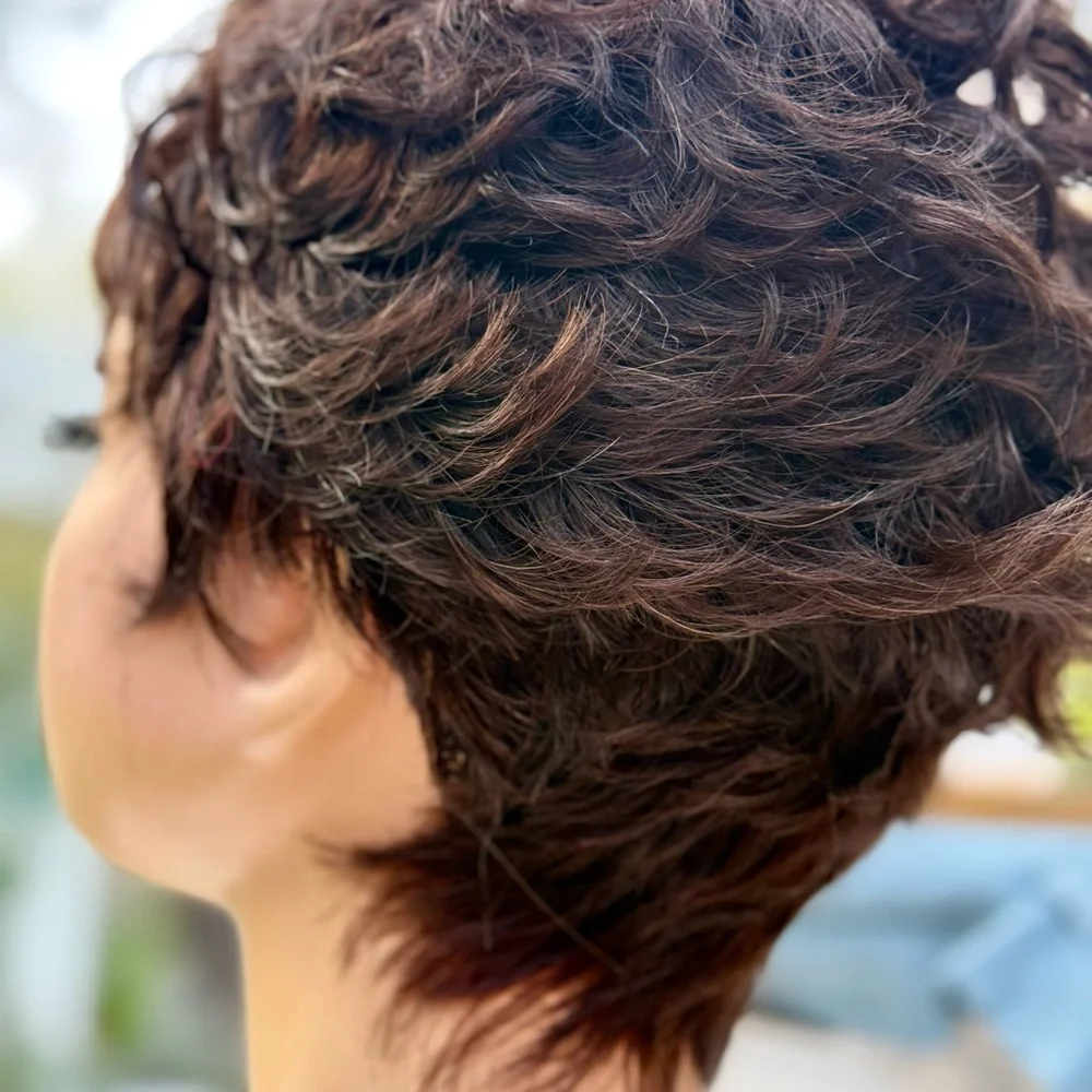 Short Curly Pixie Wig in Dark Brown - Women Hair - Picture 5 of 15